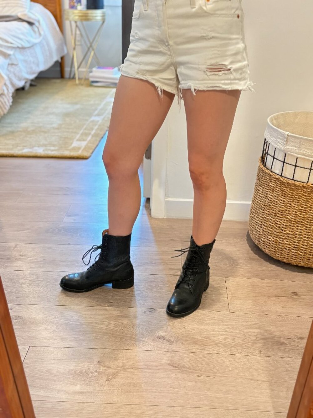 Madewell Black Combat Boots, size 6.5